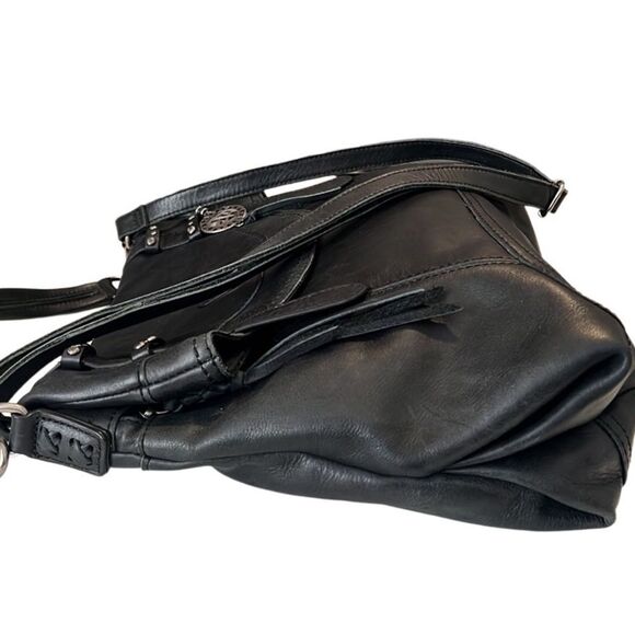 The Sak Sycamore Black Leather Messenger Tote Crossbody - Picture 9 of 12